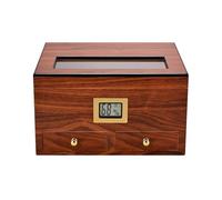 STEPHM Humidor for sigari for 45 sigari Igrometro Digitale e umidificatore Scatola for sigari in Legno di Cedro Fatta a Mano Custodia for sigari da Viaggio Portatile for Gli Uomini(Color:ROSEWO