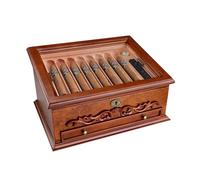 STEPHM Humidor for sigari Portasigari Fino a 30 sigari con umidificatore e igrometro Scatola for sigari Fatta a Mano in Legno di Cedro Portasigari da Viaggio Portatile for Uomo
