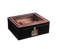STEPHM Humidor for sigari Portasigari Fino a 30 sigari con umidificatore e igrometro Scatola for sigari Fatta a Mano in Legno di Cedro Portasigari da Viaggio Portatile for Uomo