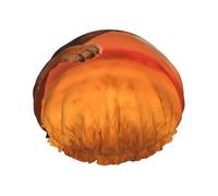 Steppe Lion Eagle - Cuffia da doccia impermeabile riutilizzabile per donne, copertura elastica per capelli, per bagno, spa, viaggi e uso quotidiano