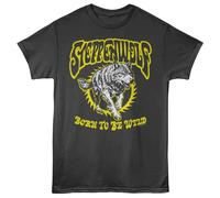 Steppenwolf Born To Be Wild Wolf T-Shirt Uomo Donna In Grigio Stampa Frontale