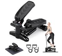 Stepper 2 in 1 per Casa, Mini Stepper da Fitness con Monitor LCD e Bande di Allenamento, Stepper Oscillate Su-Giù per Allenamento Gambe, Braccia, Glutei, Esercizio per Ufficio a Casa