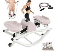 Stepper a dondolo con display digitale, portatile, da lato a lato, include fasce di resistenza per allenamento a casa, per core, gambe, glutei e addominali, design compatto