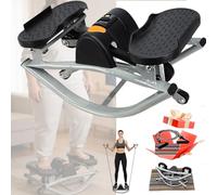 Stepper a dondolo con display digitale, portatile, da lato a lato, include fasce di resistenza per allenamento a casa, per core, gambe, glutei e addominali, design compatto