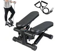 Stepper Allenamento Fitness Cardio Gambe Pancia Fianchi con Display LCD Calorie Tempo e Manubri Elastici Allenamneto Braccia Spalle Struttura in Acciaio Inox Pedali Antiscivolo Goditi tutto il comfort