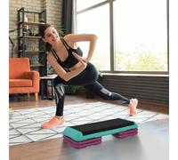 Stepper per Aerobica Regolabile su 3 Livelli con Superficie Antiscivolo, Step Fitness in Plastica, Stepper Fitness Casa per Domestico Palestra Ufficio, 110x40x20 cm, Nero Verde e Viola Descrizione:Pot