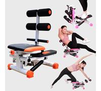 Stepper per scale, doppia asta idraulica, panca addominale, dispositivo di assistenza push-up, attrezzatura multifunzionale per fitness per casa e ufficio (arancione)