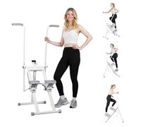 Stepper per scale per palestra domestica, pieghevole, verticale, compatto, per allenamento con manubrio e pedali regolabili, per fitness completo, capacità di carico fino a 120 kg, bianco