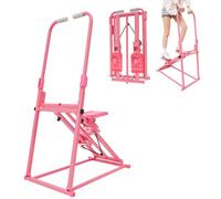Stepper pieghevole con maniglia, maniglie regolabili, gradini e pedali, sollevamento scale per allenamento di tutto il corpo, fino a 100 kg (rosa)