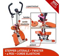 STEPPER TWISTER MULTIFUNZIONE ANTISCIVOLO PALESTRA CASA GYM CORDE ELASTICHE PESI
