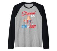 Steppin 'fino al 4 luglio Cool Heels USA Flag Colors Woman Maglia con Maniche Raglan