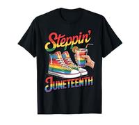 Steppin Into Juneteenth Freedom Pride Celebration Maglietta