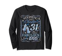 Stepping Into 31 Fabulous Since 1995 31st Birthday Women Maglia a Manica