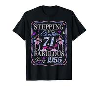 Stepping Into 71 Fabulous Since 1955 71st Birthday Women Maglietta