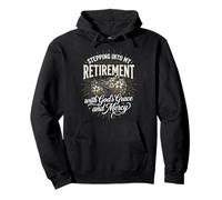 Stepping Into My Retirement with God's Grace And Mercy Felpa con Cappuccio