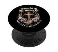 Stepping Into My Retirement With God's Grace And Mercy PopSockets PopGrip Adesivo