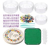 Stepping Stone Molds Set, 4 Sizes Number Letter with Tile Decoration Design