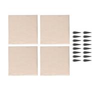 Stepping Stone with Ground Stakes, 15.5 Inch Square Polypropylene Resin Garden Path Pavers, Weatherproof Decorative Stepping Stones for Outdoor Lawn, Walkway, and Yard Decor (160 (Beige)