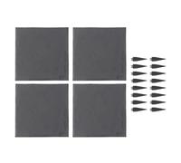 Stepping Stone with Ground Stakes, 15.5 Inch Square Polypropylene Resin Garden Path Pavers, Weatherproof Decorative Stepping Stones for Outdoor Lawn, Walkway, and Yard Decor (160 (Gray)