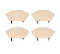 Stepping Stones da Esterno, Pietre Decoro Esagonali Beige 22cm, 4 Pezzi con 24 Picchetti per Giardino - Materiale Resistente, Facili da Installare, Ideali per Percorsi e Aree Verdi