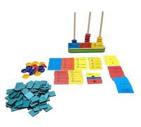 StepsToDo Schede di espansione in legno con abaco e numeri, per l'apprendimento concettuale del senso dei numeri, addizione, sottrazioni, concetti per bambini