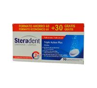 Steradent Triple-Acting Plus 60 compresse - Pastiglie pulizia dentiere