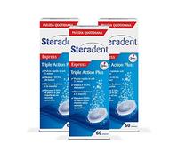 Steradent Triple Action Plus, 60 Compresse 3 Confezioni, Maxi formato