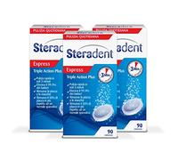 Steradent Triple Action Plus, 90 Compresse 3 Confezioni, Maxi formato