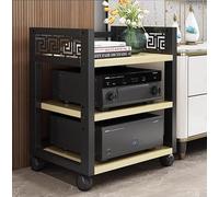 Stereo Cabinet Audio Rack Multi-Tier Media Stand Rolling Floor-Standing Tower Mensola angolare regolabile per lettore CD Attrezzature Hi-Fi