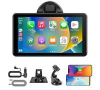 Stereo Portatile per Auto Wireless Carplay Android Auto, Touchscreen IPS da 7 pollici Airplay, MirrorCast, Bluetooth, Trasmettitore AUX/FM GPS/Siri TF Card per Tutti i modelli di auto