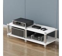 Stereo Rack Media Storage Cabinet, 2-Tier Mobile Audio Tower Stand
