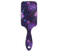 Stereo Roses Deep Purple 3d Stereoscopico Style anti statica spazzola per capelli Progettato cuoio capelluto massaggiatore spazzola per capelli corti con manico ergonomico cepillo para cabello de