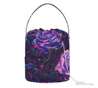 Stereo Roses Deep Purple 3D Stereoscopico Style Filato Borse con Fori Crochet Craft per maglieria Strumento articulos para tejer