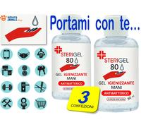 STERI GEL per MANI → 80 ml TASCABILE - Alcolico ELIMINA i BATTERI - Mani Pulite