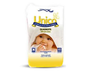 Sterilfarma Unico Quadrotti 100% Cotone Per L'igiene Del Bambino 60 Pezzi