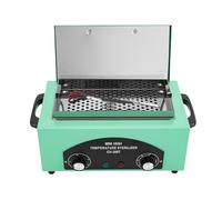 Sterilizzatore ad aria calda da 300 W, 220 °C, sterilizzatore ad alta temperatura, sterilizzatore per unghie, con timer, temperatura regolabile, per cosmetici, studi di piedi (verde)