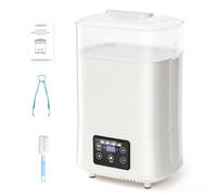 Sterilizzatore biberon 4 in 1 con funzione asciugatrice,grande capacità bottiglie sterilizzatore sterilizzato asciuga e riscaldatore per 8 fiale