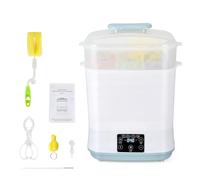 Sterilizzatore e asciugatrice per biberon, sterilizzatore elettrico a vapore 5 in 1 con kit di strumenti per la pulizia, sterilizzatore a vapore a 2 strati per biberon, ciucci, accessori per tiralatte