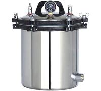 Sterilizzatore per Autoclave 24l Portatile Pressione Vapore in Acciaio Inox Verticale Dry Burn Prevention Attrezzature da Laboratorio A Tre Valvole, 18l