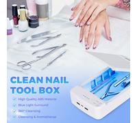Sterilizzatore per unghie a UV, con blu, porta USB multifunzione, adatto per la sterilizzazione di strumenti per unghie e aromaterapia, utilizzabile per salone di manicure professionale, strumenti per