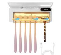Sterilizzatore Portaspazzolino, Sterilizzatore per Spazzolino Elettrico da Parete Bagno Ricaricabile USB 2200mAh, Funzione di Cronometraggio, Porta Spazzolino Elettrico Antipolvere per in Famiglia