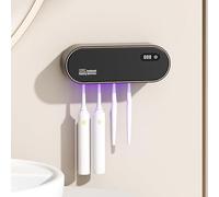 Sterilizzatore Portaspazzolino, Sterilizzatore Spazzolini da Denti 4 Toothbrush Slot Porta Spazzolini Igienizzante USB portaspazzolino elettrico sterilizzatore igienizzante spazzolino denti (Nero)