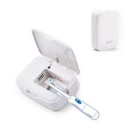 Sterilizzatore Spazzolini da Denti UV Portatile,Type-C Ricaricabile, Disinfettante e Asciugatura a Basso Rumore, con Etichetta Forata per Viaggi, Uso Familiare e Bagno (Bianco)