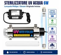 Sterilizzatore con lampada UV-C Osram 6W per depuratore acqua osmosi domestico [EEK: A++]