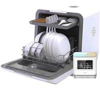 Sterilizzatori lavastoviglie da tavolo lavastoviglie lavastoviglie per uso domestico con 7 programmi 4 set di mini lavastoviglie disinfettanti nessuna installazione richiesta (colore: bianco,