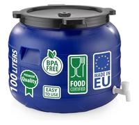 Sterk Plast B100R barile con Rubinetto, Diametro: 52 cm, capacità: 100 Litri, Blu