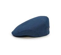 Sterkowski Coppola Derby | 100% Lino Uomo e Donna | Classico Piatto Berretto Berretti Berretto da Strillone Cappello da Guida Baschi Scozzesi-Berretto da Giornale di Berretto Blu Navy 55 cm