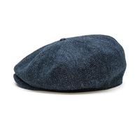 Sterkowski Coppola in Stile Peaky Style | 100% Harris Tweed Classico ed Elegante Design a 8 Pannelli Uomo | Berretto a Spina di Pesce Berretto con Visiera da Uomo Cappello Gatsby Blu/Nero 65 cm