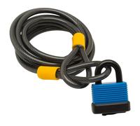 Sterling 825 C WPL - Cavo di sicurezza in acciaio da 2,5 m, 8 mm e lucchetto resistente alle intemperie, 48 mm, colore: Nero