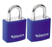 Sterling APL442P APL442P-Lucchetto in Alluminio, 2 x 40 mm, Rosso Blu, 40 mm, Set di 2 Pezzi